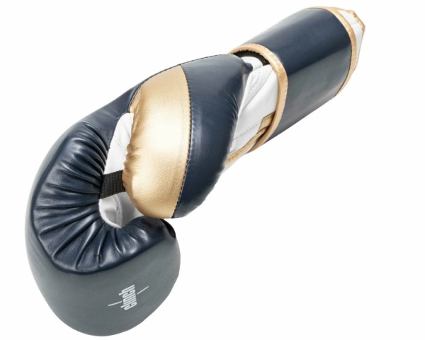 Перчатки боксерские Clinch Contender темносине-бело-золотые (вес 10 унций) C184  фото
