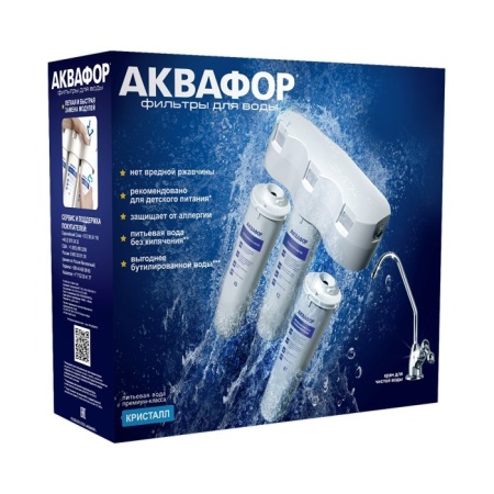 Фильтр проточный питьевой АКВАФОР Кристалл A ж/в фото