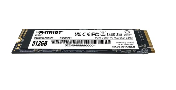 Накопитель SSD 512Gb M.2 2280 Patriot P320 3000/2200 NVMe PCIEx4 (P320P512GM28) фото