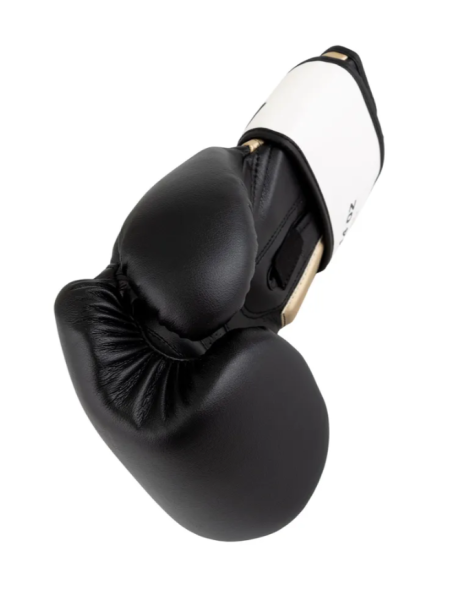 Перчатки боксерские Clinch Pro NF черно-бело-золотые (вес 10 унций) C185 фото