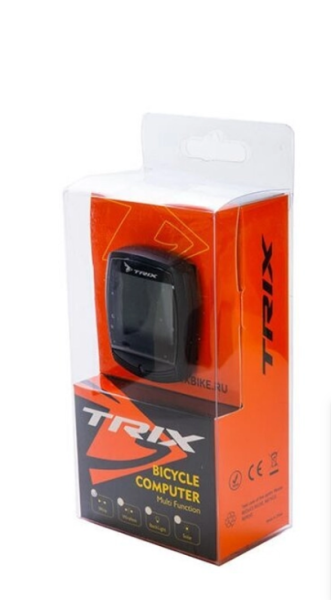 Велокомпьютер TRIX беспроводной, 18 функций, с подсветкой экрана, черный фото