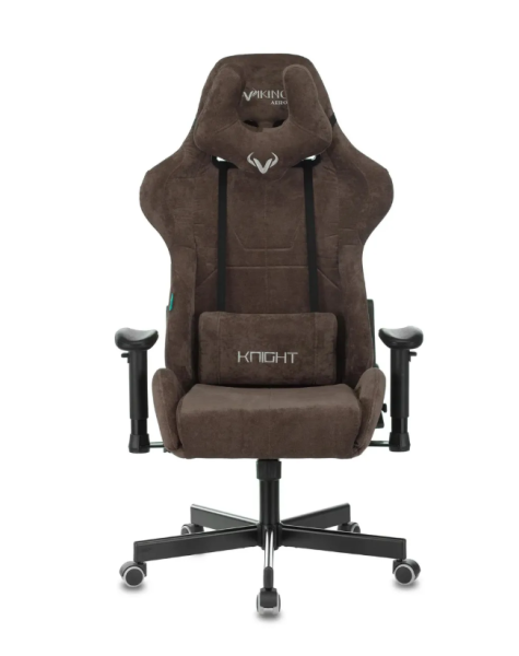 Кресло игровое Zombie VIKING KNIGHT Fabric темно-коричневый Light-10 с подголов. крестов. металл VIK фото