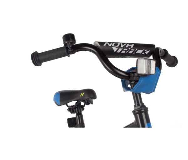 (м) Велосипед детский NOVATRACK 14"145ADODGER.BK22 алюм.,черный, тормоз нож, короткие крылья, полная фото