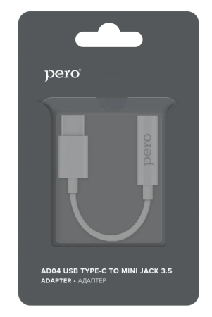 Адаптер PERO AD04 TYPE-C - JACK 3.5MM, белый PRAD04TJWT фото