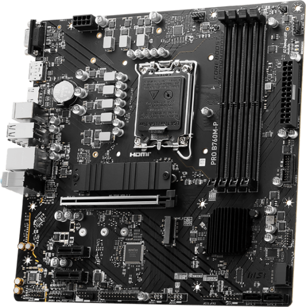 Материнская плата MB MSI PRO B760M-P <S-1700 Intel B760 4xDDR5 mATX AC`97 8ch(7.1) GbLAN+VGA+HDMI+DP фото