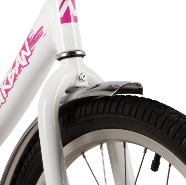 (м) Велосипед детский NOVATRACK 20"203URBAN.WT22  белый, защ А-тип, тормоз нож, крылья и багаж хром, фото