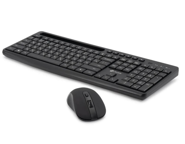 Комплект клавиатура + мышь Oklick S275W черный USB беспроводная фото