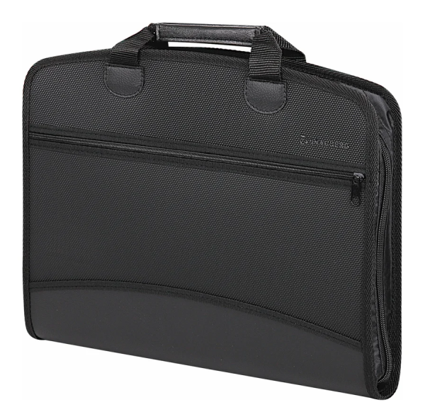 Папка-портфель пласт. BRAUBERG А4+ (375х305х60мм), 4 отделения, 2 кармана, черный, 225169 фото