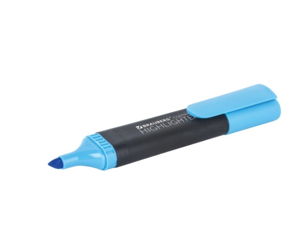 Текстовыделитель BRAUBERG "Contract", ГОЛУБОЙ, линия 1-5 мм, 150391 фото