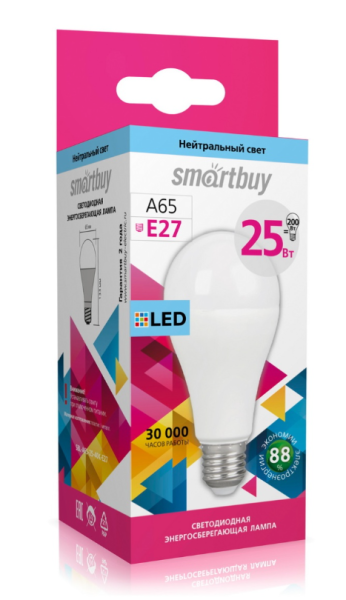 Светодиодная лампа SMARTBUY (SBL-A65-25-40K-E27) 25W/4000/E27 фото