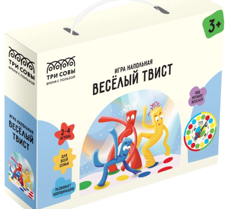 Игра напольная ТРИ СОВЫ "Веселый твист", поле 1,2м*1,8м, картонная коробка фото