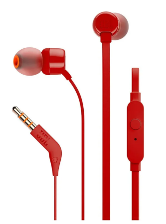 Наушники с микрофоном JBL T110 Красные фото