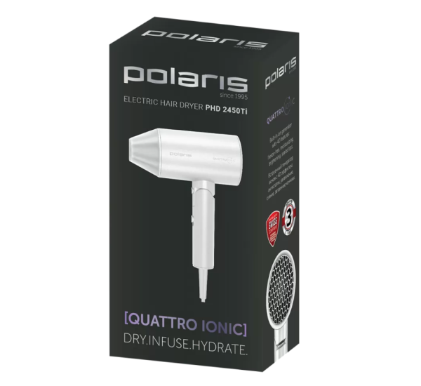 Фен POLARIS PHD 2450Ti, белый фото