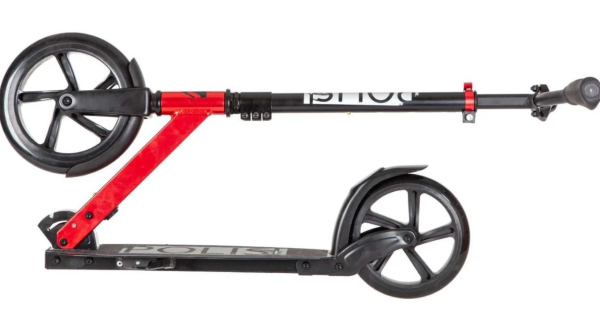 Самокат городской NOVATRACK 230.POLIS.RD22 алюминий, складной с помощью кнопки на раме, эргономичный фото