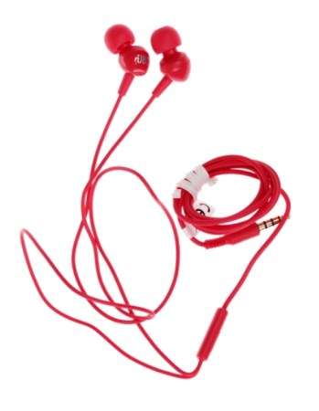 Наушники с микрофоном JBL C100si красные фото