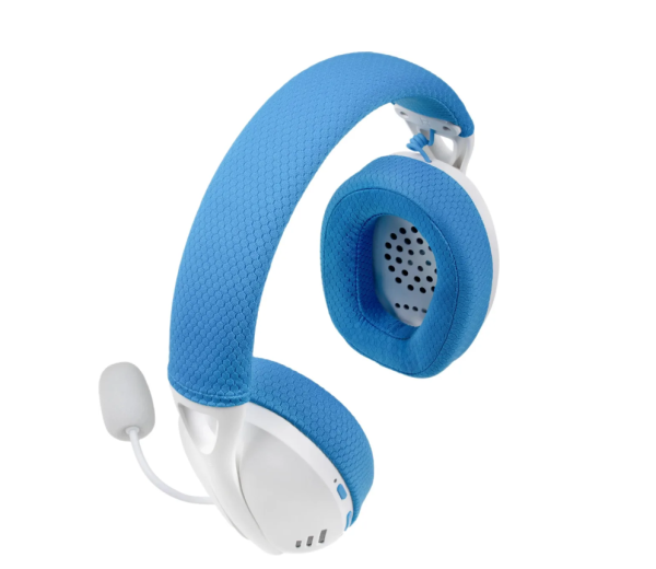 Игровые наушники с микрофоном REDRAGON Ire Pro белый/синий 2,4G/Проводной фото