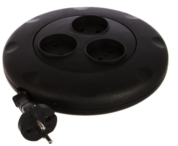 Удлинитель SMARTBUY SBE-10-3-03-B, 3 гнезда 3 метра (10А/2,2кВт) круглый черный фото