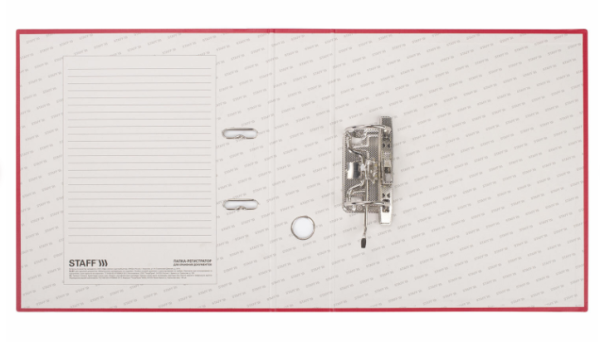 Папка-регистратор STAFF Manager с покрытием из ПВХ, 70 мм, без уголка, красная, 225980 фото