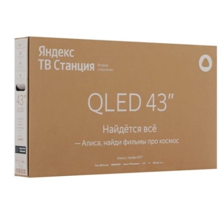 Телевизор QLED Яндекс 43" YNDX-00093 ТВ Станция с Алисой black, UHD, Smart TV фото