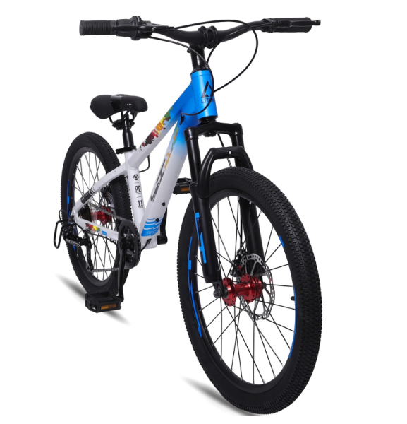 (м) Велосипед детский LTBIKE 22" SKILL, алюминий, рама 11", 6-ск, белый/синий фото
