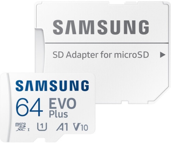 Карта памяти MicroSD 64GB Samsung Class 10 Evo Plus UHS1 (160 Mb/s) (MB-MC64SA) фото