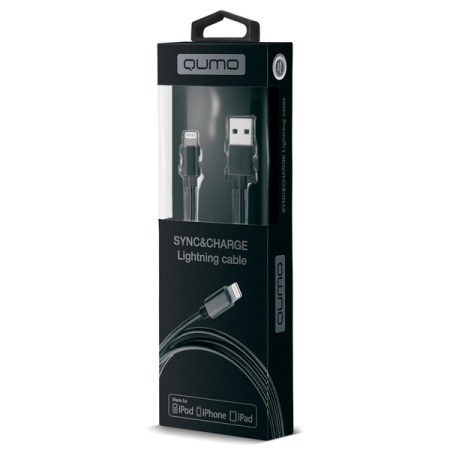 Кабель USB - Lightning Qumo 21745 серый космос (MFI) фото