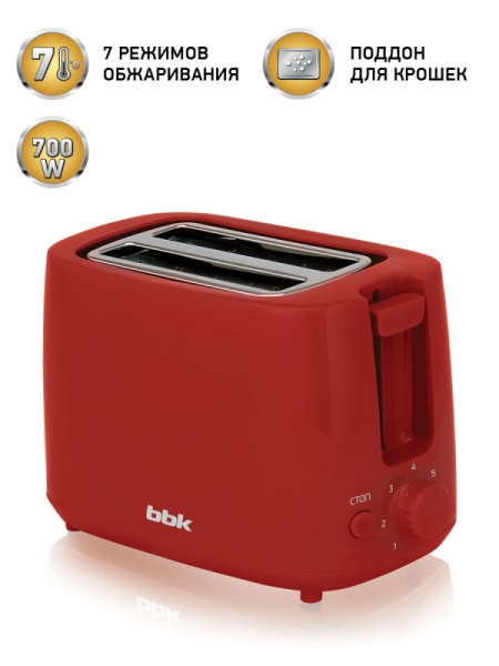 Тостер BBK TR82 красный купить ЦИТ Тостер BBK TR82 красный фото