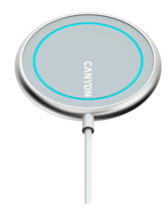 Беспроводное зарядное устройство CANYON WS-100 Серебристый фото