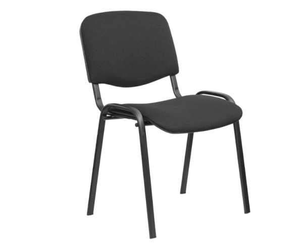 Стул для персонала и посетителей "ИЗО", черный каркас, ткань черная, В-14/С-11 фото