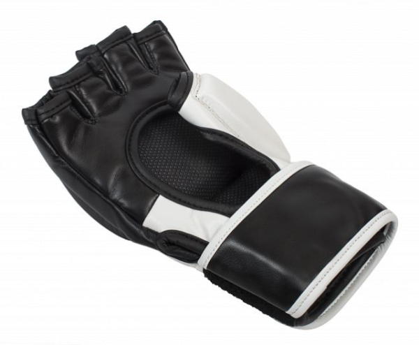 Перчатки для смешанных единоборств Clinch Combat черно-белые (размер S/M)  фото