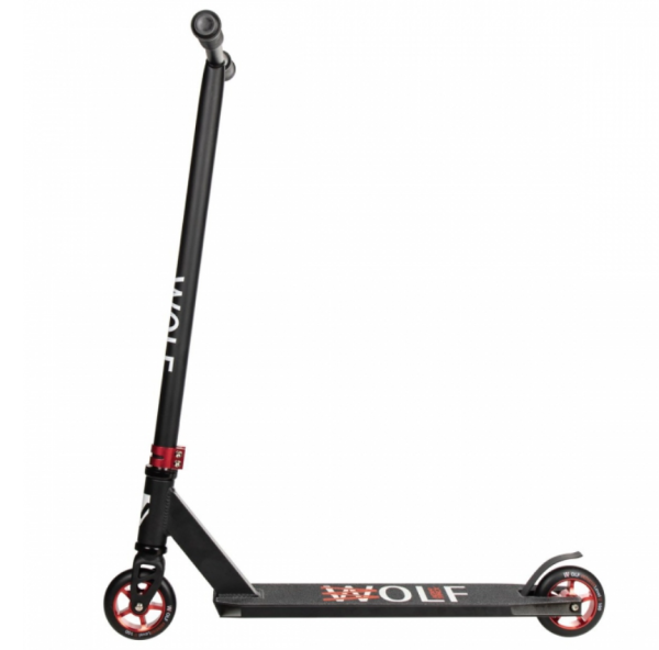 Самокат трюковый NOVATRACK 100A.WOLF.BRD26 Wolf 30, 100 мм, черный с красным фото
