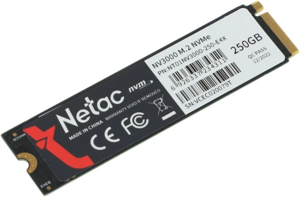 Накопитель SSD 250Gb M.2 2280 Netac NV3000 3000/1400 NVMe PCIEx4 (NT01NV3000-250-E4X) фото