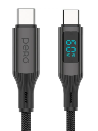 Кабель Type-C to Type-C PERO DC14  ULTIMATE PD 60W 1,2м черный (PRDC-14CC) фото