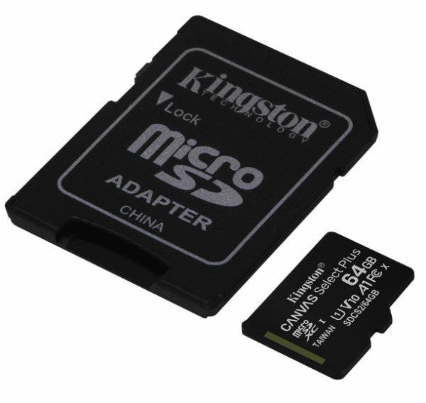 Карта памяти MicroSD 64GB Kingston Class  10 Canvas Select Plus A1 (100 Mb/s) (SDCS2/64GB) фото