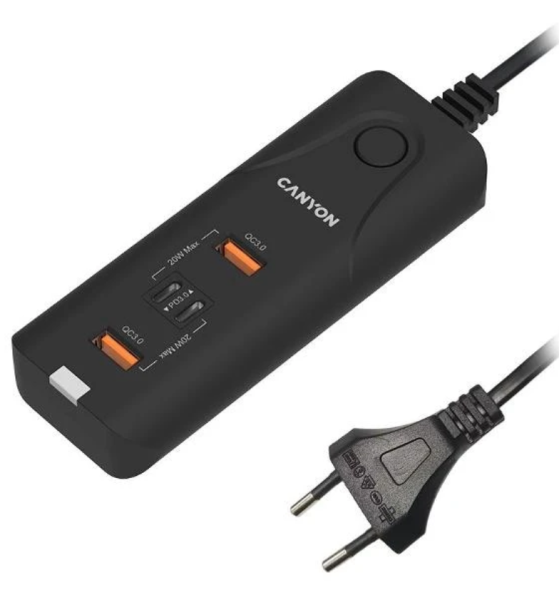 Сетевое зарядное устройство Canyon H-10 CNE-CHA10B черный купить ЦИТ Сетевое зарядное устройство Canyon H-10 CNE-CHA10B черный фото