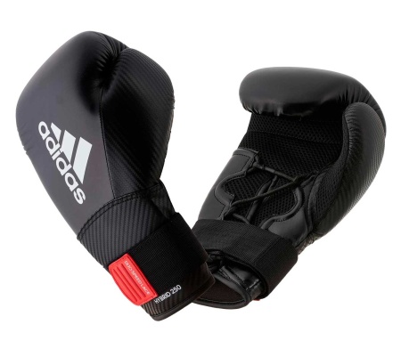 Перчатки боксерские Adidas Hybrid 250 черные (вес 12 унций) фото