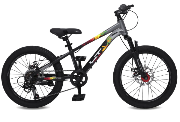 (м) Велосипед детский LTBIKE 20" SKILL, алюминий, рама 10,5", 6-ск, черный/серый фото
