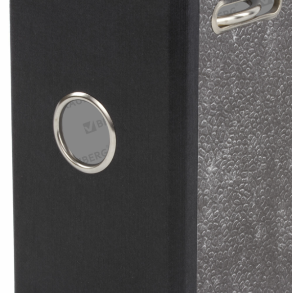 Папка-регистратор BRAUBERG, усиленный корешок, мраморное покрытие, 80 мм, с уголком, черная, 227188 фото