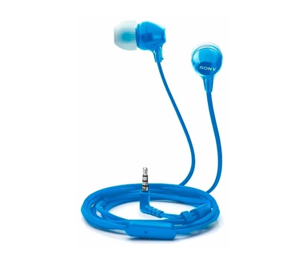 Наушники с микрофоном SONY MDR-EX14AP синий фото