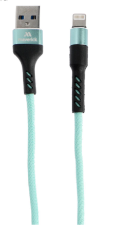 Кабель USB - Lightning "Maverick" C4 1,2м текстиль/металл мятный фото