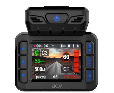 Радар-детектор с видеорегистратором ACV GX-8000 GPS черный 30392 фото