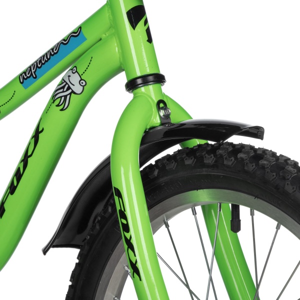 (м) Велосипед детский FOXX 18"183NEPTUNE.GN5 салатовый, защита А-тип, короткие крылья, нет багажника фото