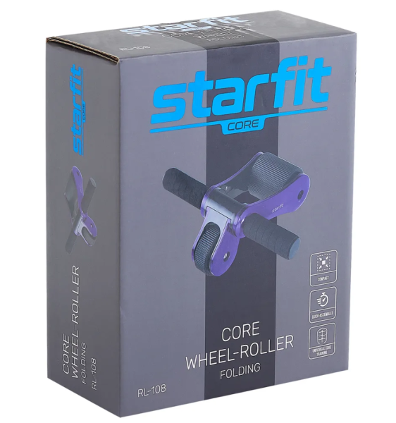 Ролик для пресса складной STARFIT RL-108 черный/фиолетовый купить ЦИТ Ролик для пресса складной STARFIT RL-108 черный/фиолетовый фото