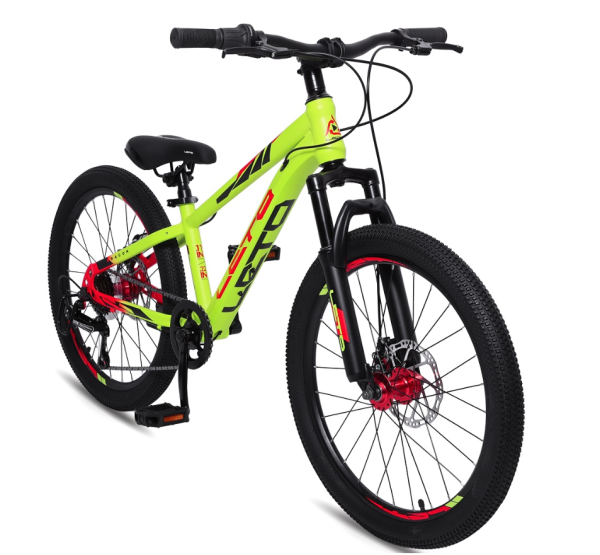 (м) Велосипед детский LETO 22"DRAGON, сталь, рама 11", 6-ск, лайм фото