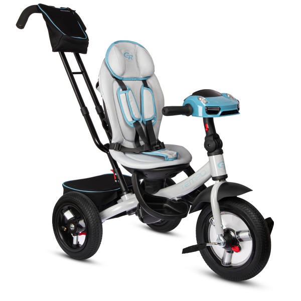 (м) Велосипед детский 3-х колесный City-Ride TEMPO CR-B3-11GY с руч.управ, поворот.сиденье, фара све фото