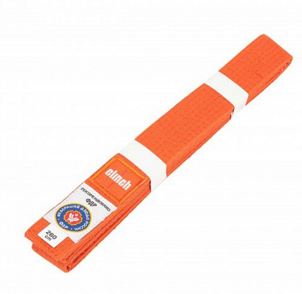 Пояс для дзюдо Clinch Judo Belt FDR оранжевый (длина 260 см) C301  фото