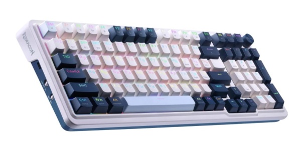 Клавиатура игровая Redragon Eisa Pro RGB,бел/син,BT+2.4 фото