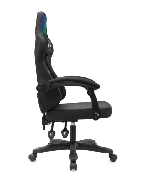 Кресло игровое Knight Wolf RGB черный с подголов. крестов. пластик пластик черный KNIGHT WOLF RGB B фото