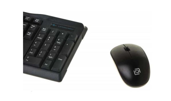 Комплект клавиатура + мышь Oklick 230M черный USB беспроводная фото