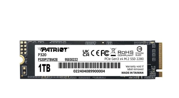 Накопитель SSD 1Tb M.2 2280 Patriot P320 3000/2200 NVMe PCIEx4 (P320P1TBM28) фото